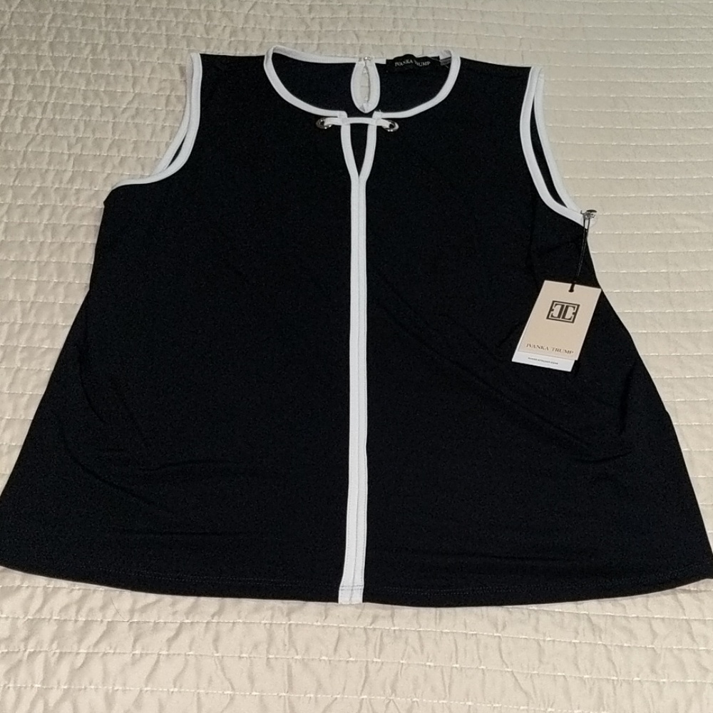 black and white sleeveless top BNWT